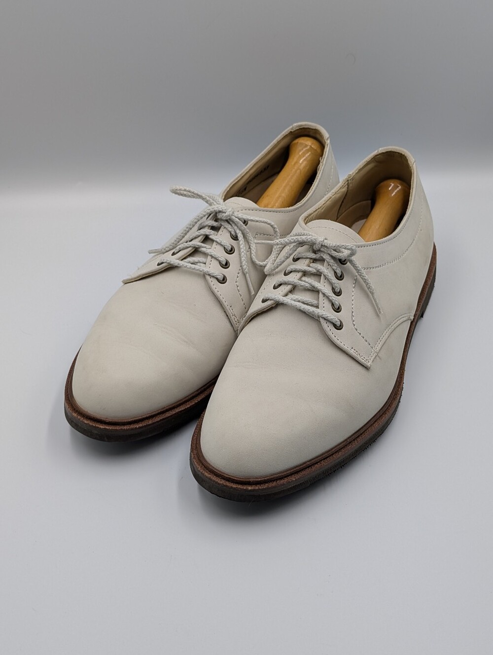 Vintage Dack's White Suede Classic Leather Derby Shoes 11 US Like New